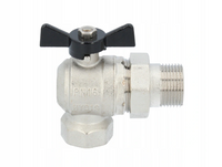 Zawór kulowy kątowy z półśrubunkiem motylek  3/4`  PN16