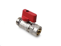 Zawór kulowy mini PEX 16x1/2` czerwony