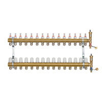 Rozdzielacz do podłogówki 15 obwodów z odpowietrznikiem Afriso i złączkami na rurę 16 x 2.0