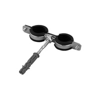 Obejma /uchwyt metalowy do rur podwójny  3/4` z gumą  -  OMPG