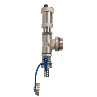 Zestaw odpowietrzająco - spustowy automatyczny na trójniku z kontrnakrętką 1" do rozdzielacza niebieski