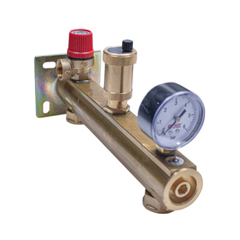 Grupa bezpieczeństwa mosiężna uzbrojona do C.W.U. 6 Bar z odpowietrznikiem automatycznym