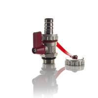 Zawór kulowy spustowy 1/2`  /do kotła c.o./ - kontrnakrętka+oring czerwony