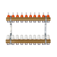 Rozdzielacz mosiężny do podłogówki ogrzewania podłogowego 10 obwodów