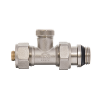 Zawór grzejnikowy odcinający prosty /powrót/ 1/2` z końcowką na PEX