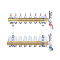 Rozdzielacz mosiężny uzbrojony do  ogrzewania podłogowego  8 obwodów