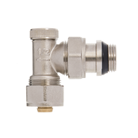 Zawór grzejnikowy odcinający kątowy /powrót/ 1/2` z końcowką na PEX