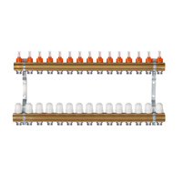 Rozdzielacz mosiężny do podłogówki ogrzewania podłogowego 15 obwodów