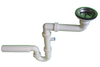 Syfon zlew pojedyńczy z gardzielą 113mm sitko nierdzewne