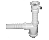 Syfon zlew pojedyńczy sitko plastik z podł.pralki