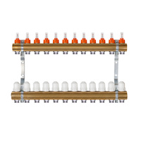 Rozdzielacz mosiężny do podłogówki ogrzewania podłogowego 12 obwodów