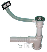 Syfon zlew pojedyńczy z przelewem sitko metal