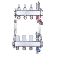 Rozdzielacz INOX ze stali nierdzewnej do ogrzewania podłogowego ze złączkami PEX 16 -  3 obwody