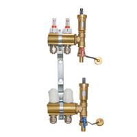 Rozdzielacz do podłogówki  2 obwody z odpowietrznikiem Afriso i złączkami na rurę 16 x 2.0