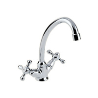 Bateria  Retro /na krzyżak/ zlewozmywakowa stojąca chrom