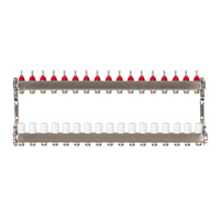 Rozdzielacz nierdzewny INOX do ogrzewania podłogowego 17 obwodów