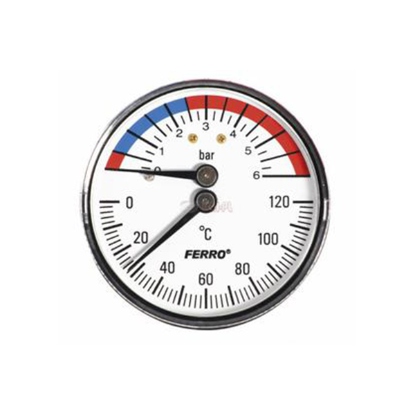 Termomanometr tylny 80  1-6 bar  -axialny