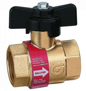 Caleffi zawór kulowy z zaworem zwrotnym   1/2` motylekCaleffi zawór kulowy z zaworem zwrotnym   1/2` motylek