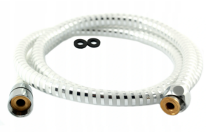 Wąż natryskowy L-150 cm z końc.stożek - biało/chromWąż natryskowy L-150 cm z końc.stożek - biało/chrom