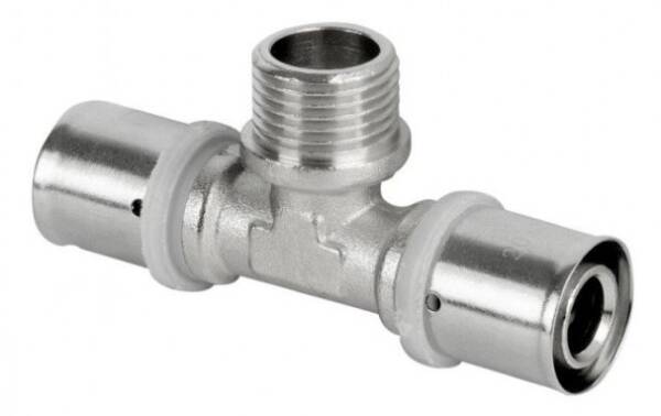 PEX zaciskany / zaprasowywany trójnik GZ 32x1`x32 PEX zaciskany / zaprasowywany trójnik GZ 32x1`x32