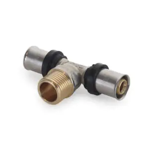 PEX zaciskany / zaprasowywany szczęki "U" trójnik GZ 20x1/2`x20PEX zaciskany / zaprasowywany szczęki "U" trójnik GZ 20x1/2`x20